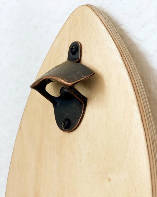 Surfboard bottle opener