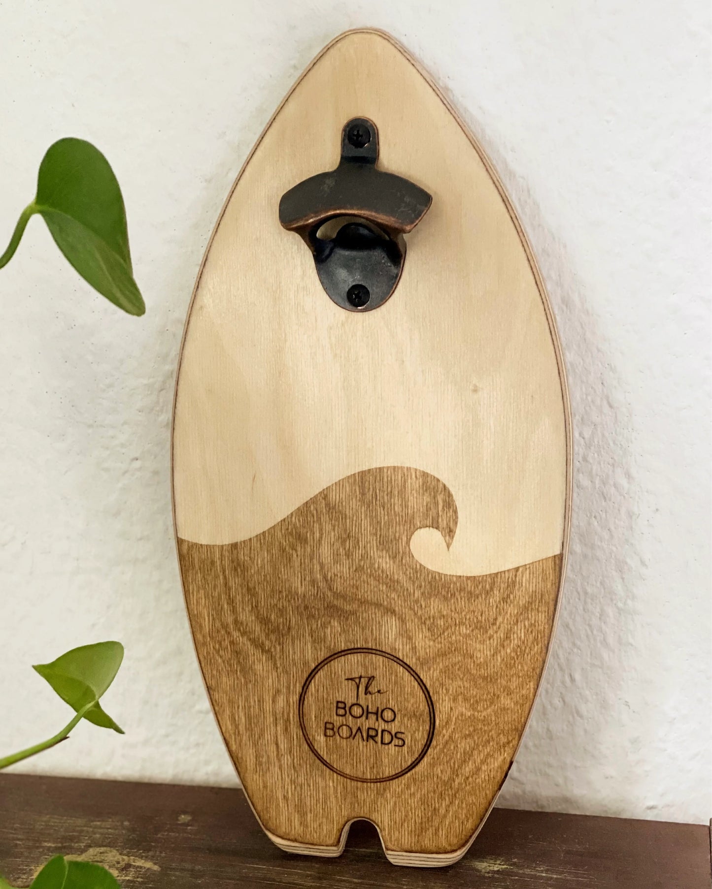 Surfboard bottle opener